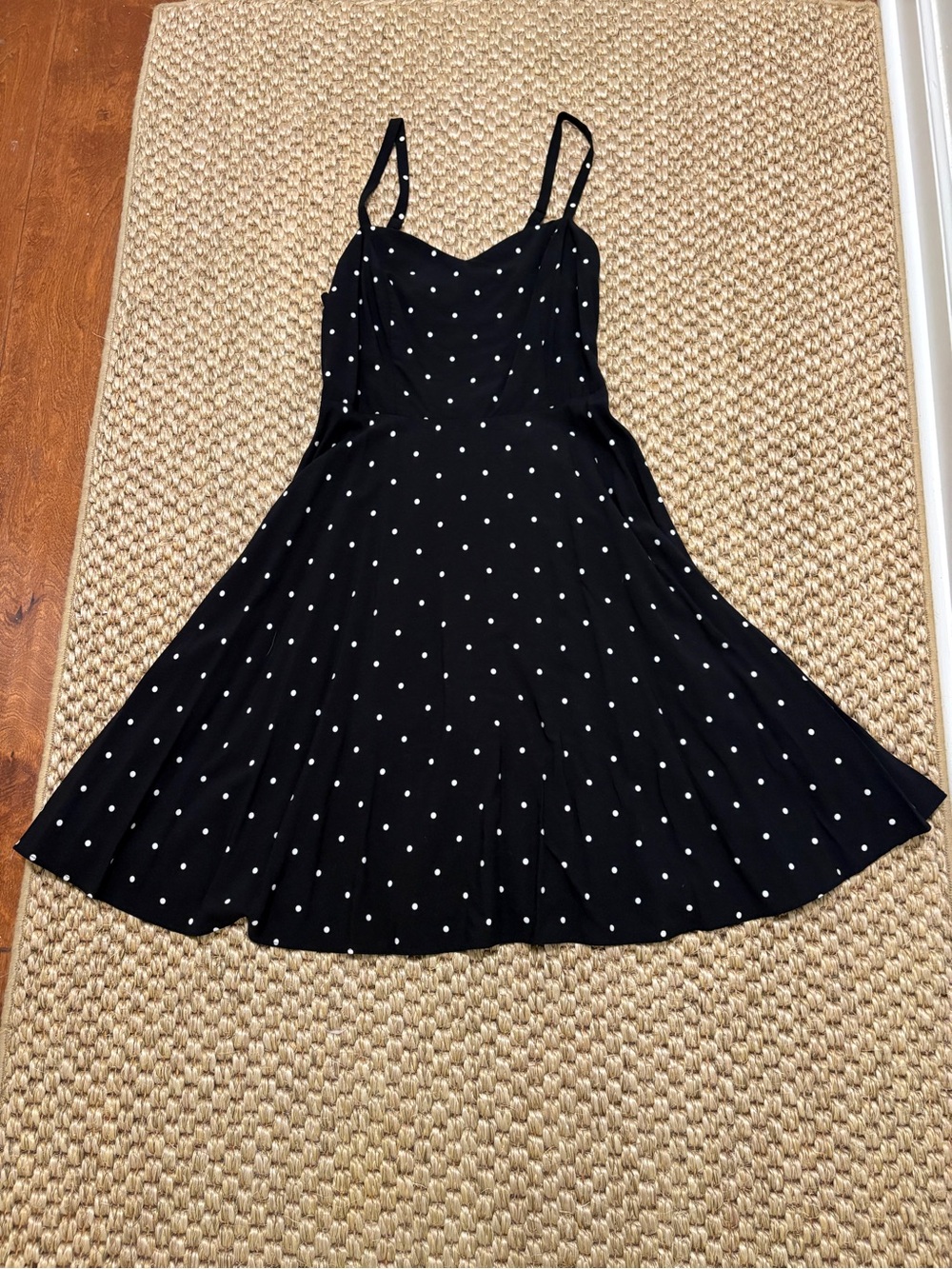 Old Navy Black & White Polka Dot Cami Spaghetti Strap Mini Dress | Medium